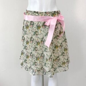 vintage express floral mini skirt
